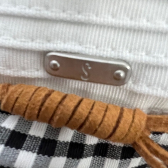 San Diego Hat Co Wide Brim Ribbon Sun Hat White Blue Gingham Check Cottagecore - Picture 8 of 9